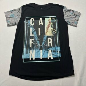 California Republic Graphic T Shirt Mens Medium Black Palm Trees Beach Bear Tee